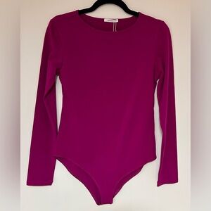 Magenta Pink NWT Women’s Long Sleeve Bodysuit Size Medium